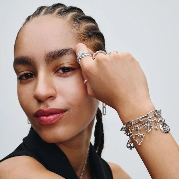 PANDORA ME Small Link Chain Bracelet Sterling Silver Add Charms Large 8" Mens - Picture 1 of 12